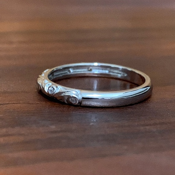 Sterling Silver CZ Vintage Engagement Ring Set Size 7 - Picture 7 of 10